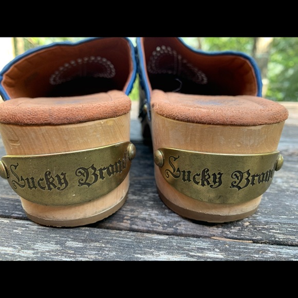 Lucky brand blue leather clogs size 8.5 - Picture 7 of 9